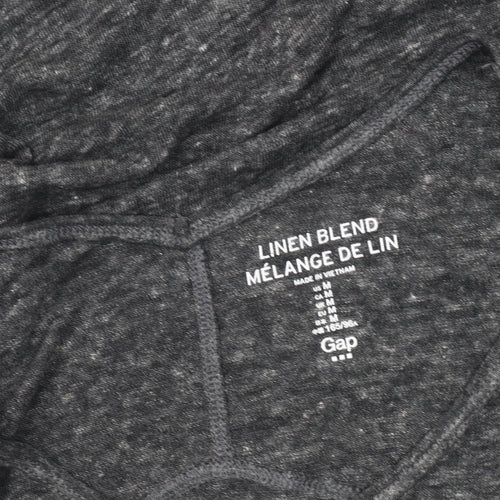 Gap Women's Grey V-Neck Linen Blend Tank Top - M