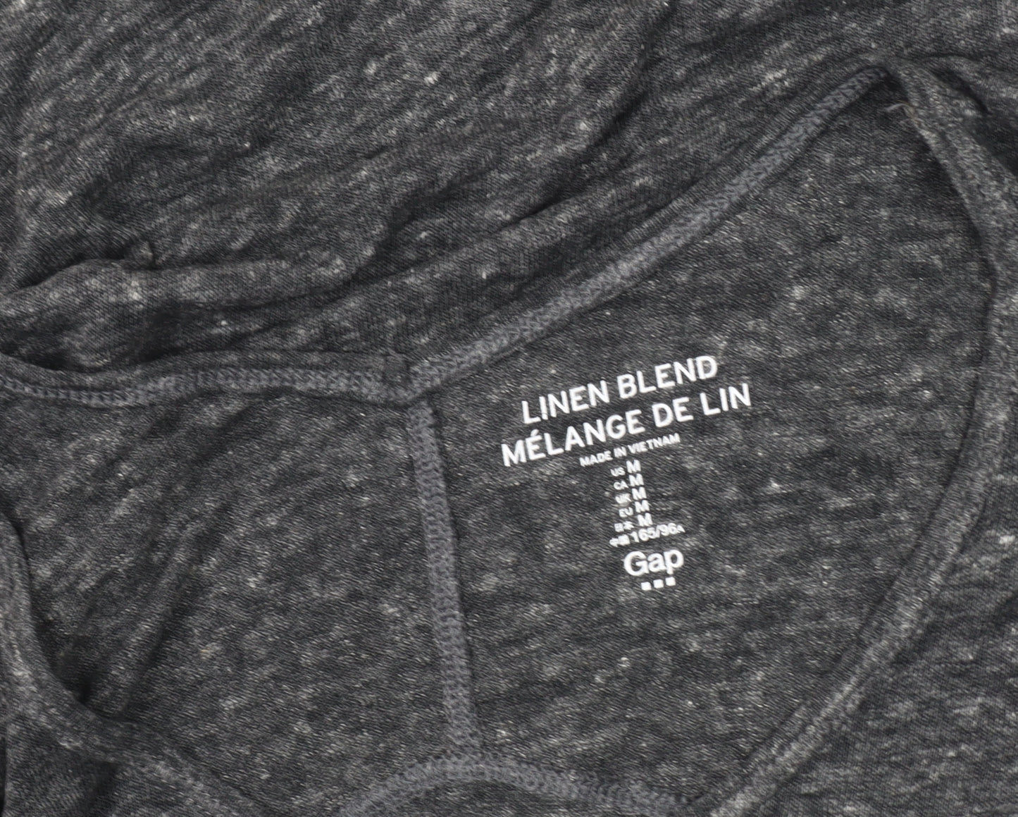 Gap Women's Grey V-Neck Linen Blend Tank Top - M