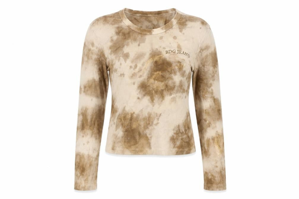 BDG Women’s Brown Tie-Dye Long Sleeve T-Shirt - S