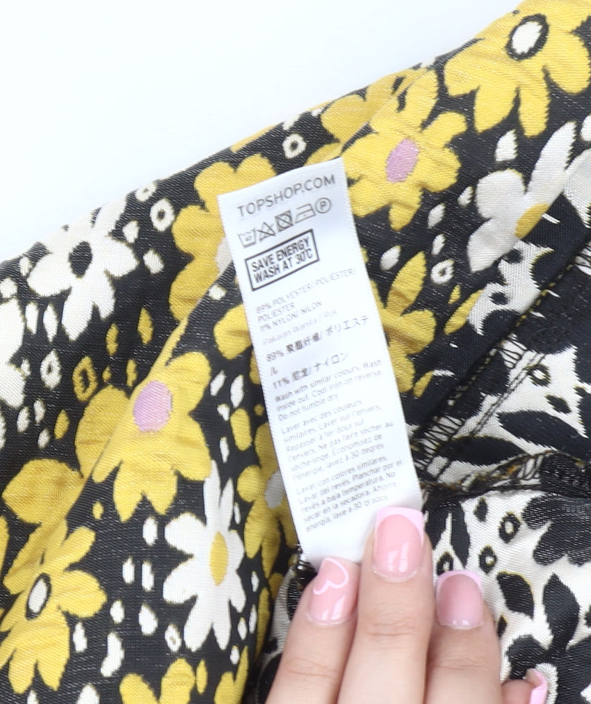 Topshop Women's Floral Multicoloured Pencil Skirt 8