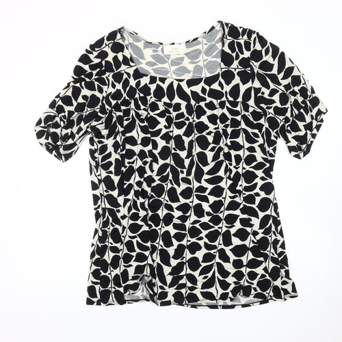 Ann Harvey Women's Black Animal Print Top Size 20