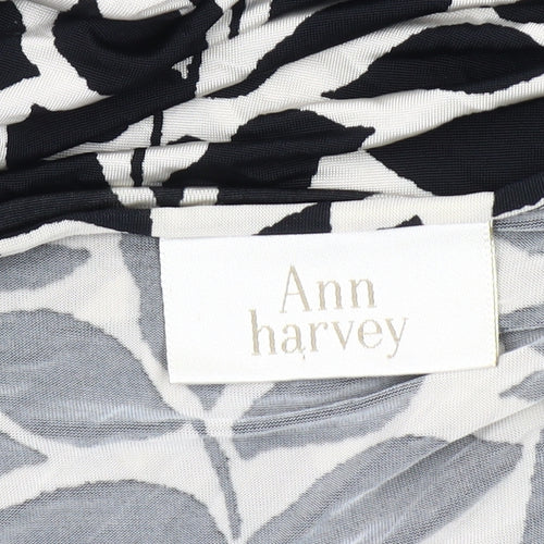 Ann Harvey Women's Black Animal Print Top Size 20
