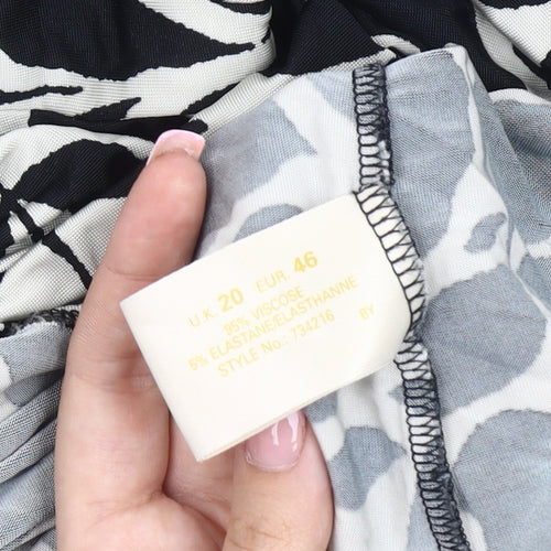 Ann Harvey Women's Black Animal Print Top Size 20