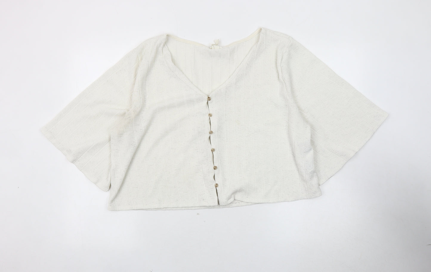H&M Women's White V-Neck Cardigan XL