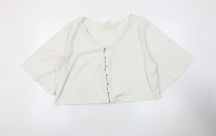 H&M Women's White V-Neck Cardigan XL
