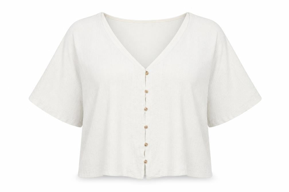 Front view of H&M Women's White V-Neck Cardigan XL