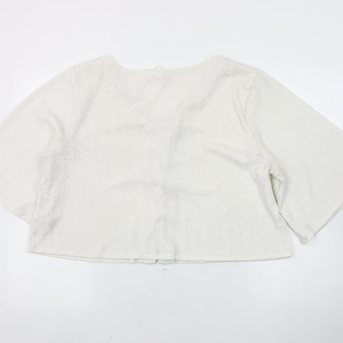 H&M Women's White V-Neck Cardigan XL