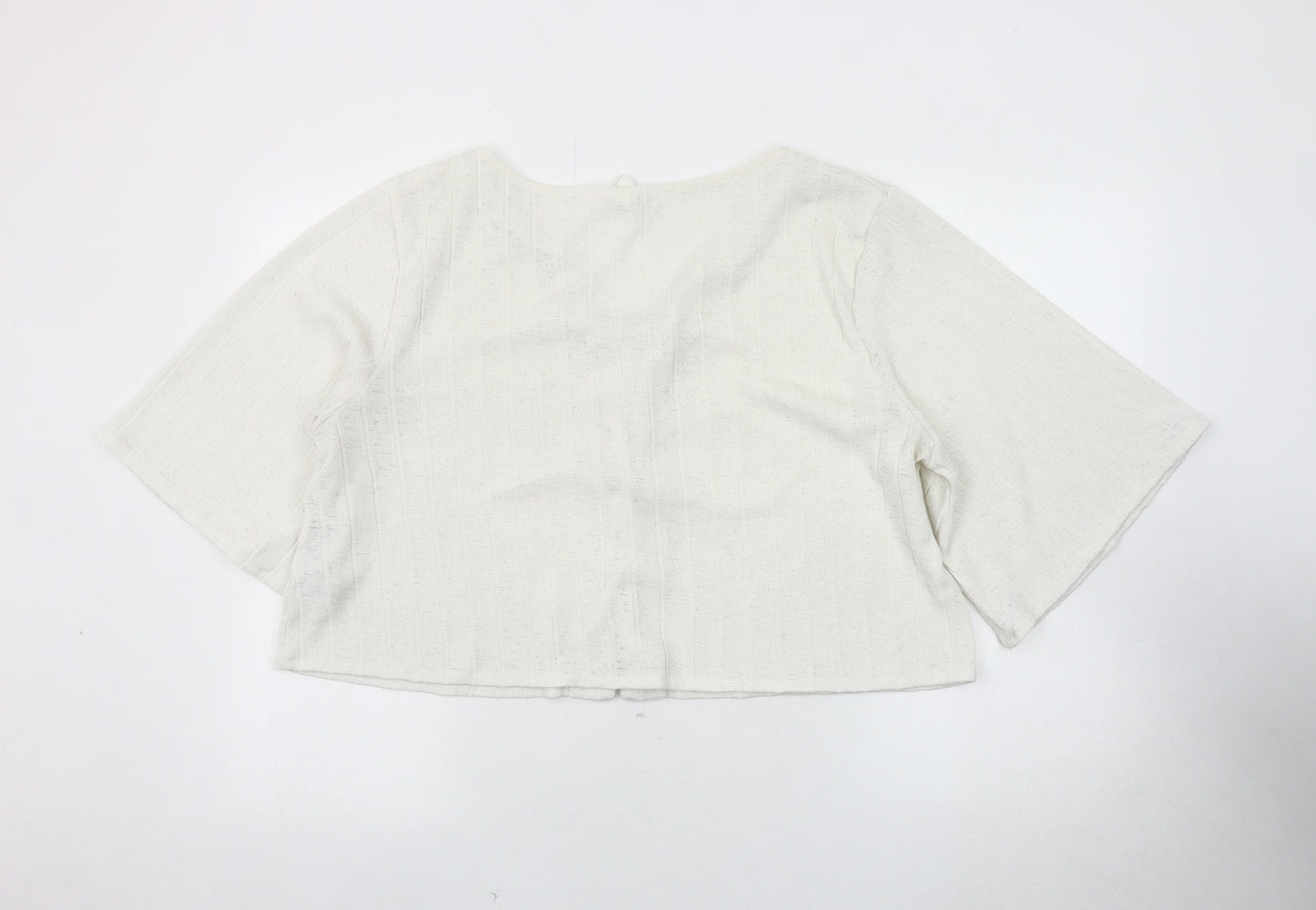 H&M Women's White V-Neck Cardigan XL