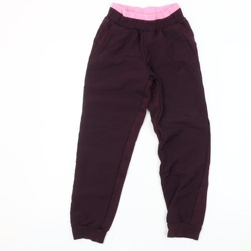 Adidas Girls Purple Jogger Trousers Size 10