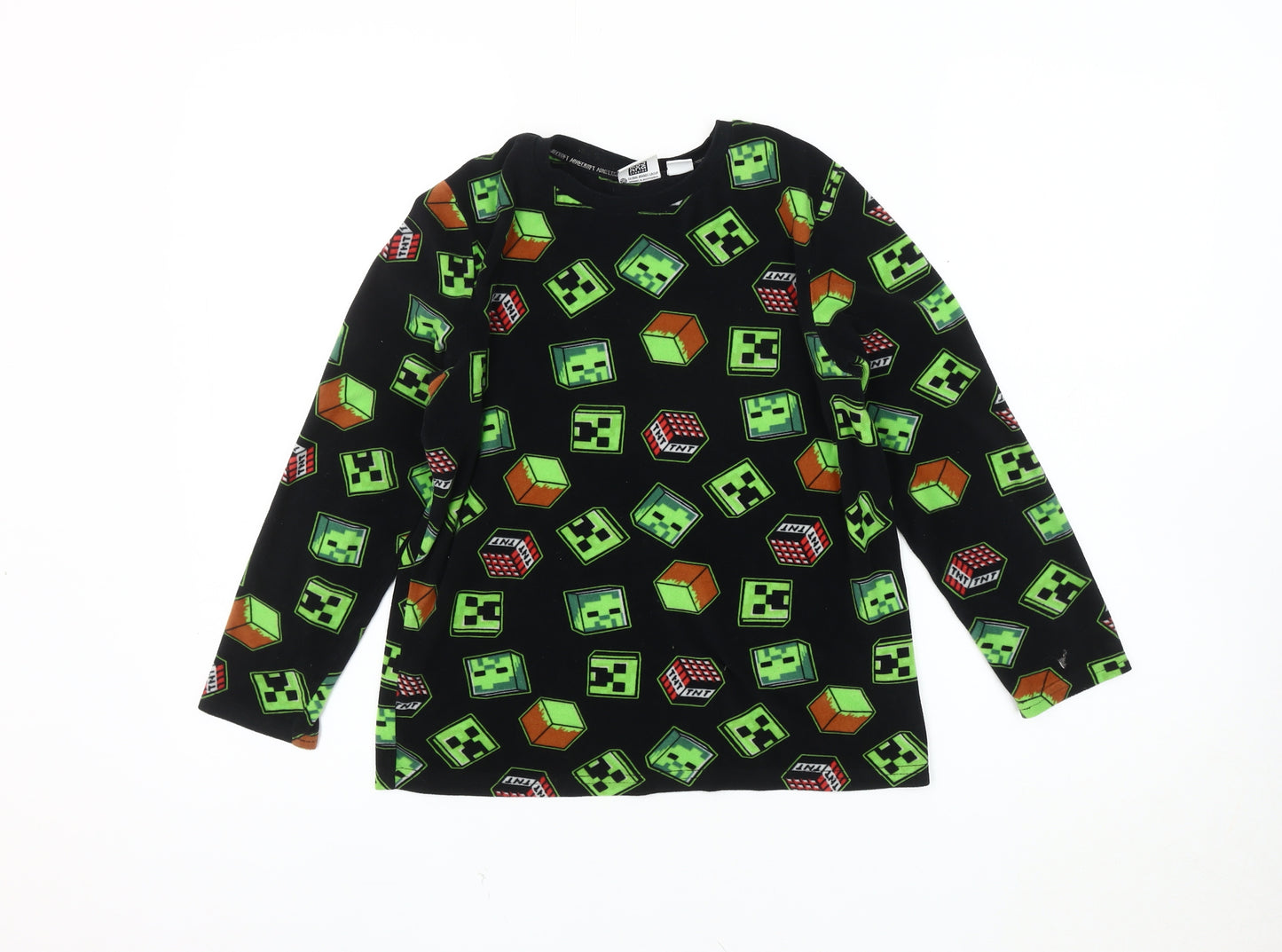 Primark Boys Black Minecraft Pyjama Top 9-10 Years