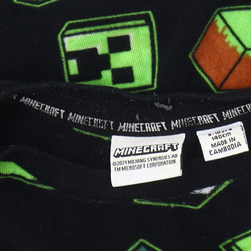 Primark Boys Black Minecraft Pyjama Top 9-10 Years