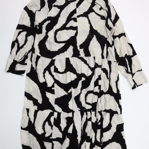 H&M Women's XL Black and White Collared Dress