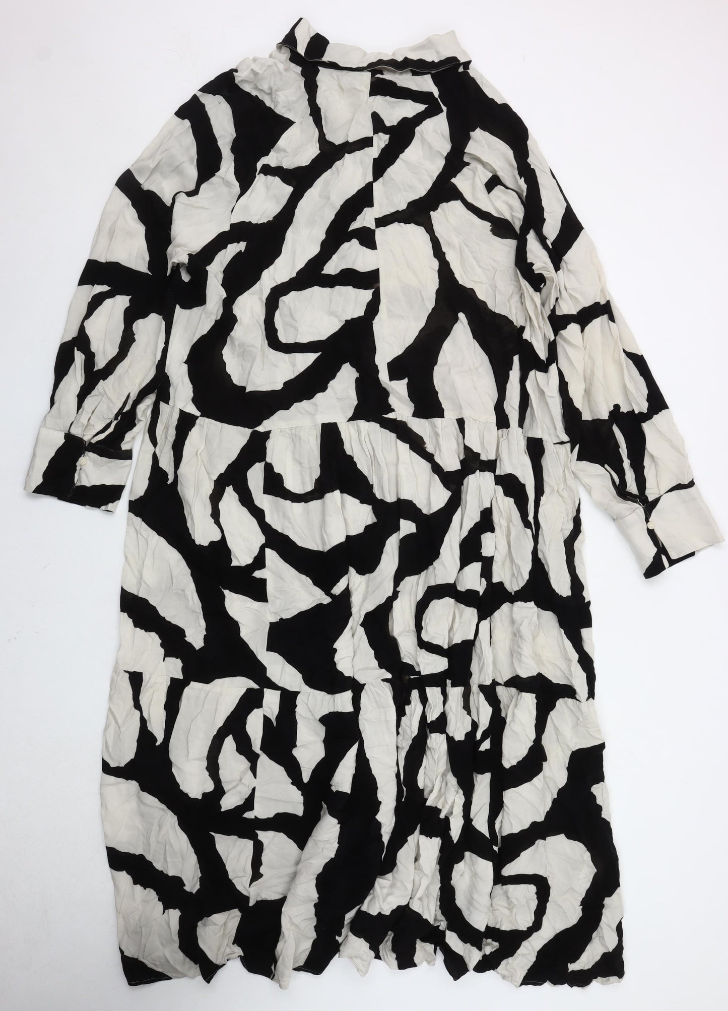 H&M Women's XL Black and White Collared Dress