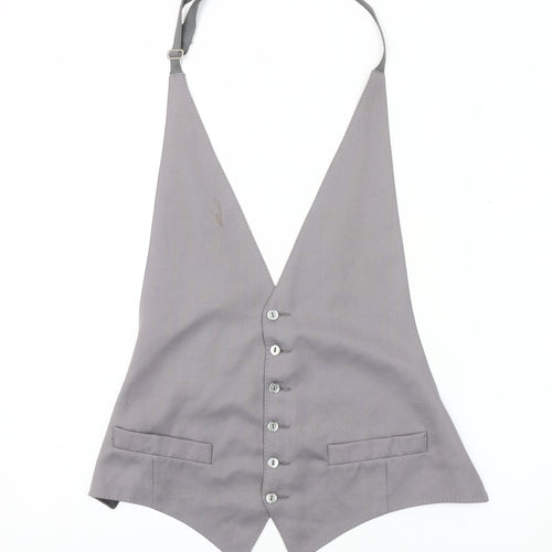 Moss Bros Men's Grey Suit Waistcoat - S