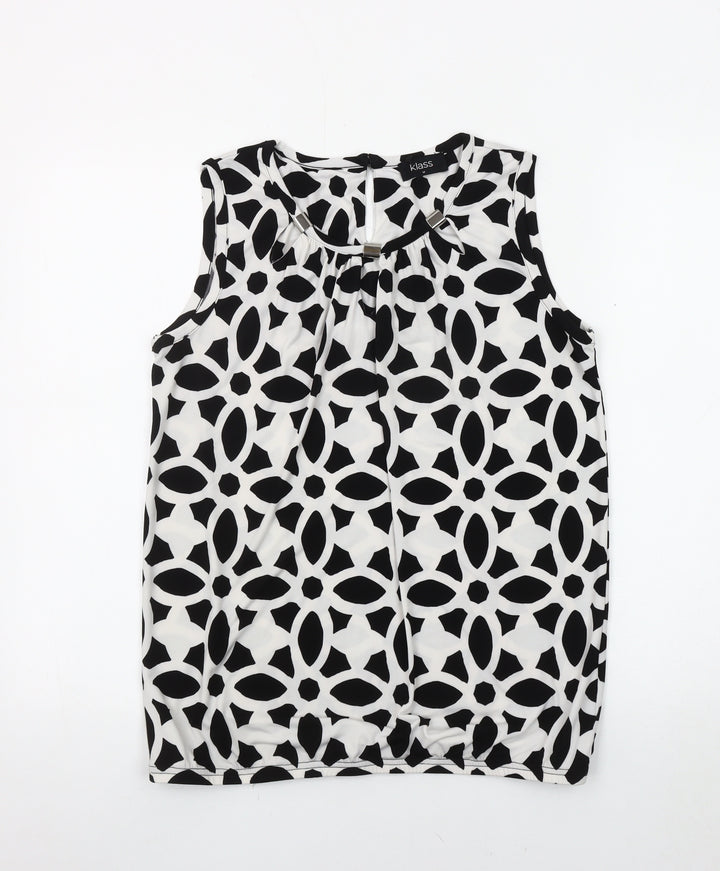 Klass Women's Black/White Geometric Blouse M