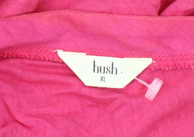 Hush Women's Multicoloured XL V-Neck Halter T-Shirt