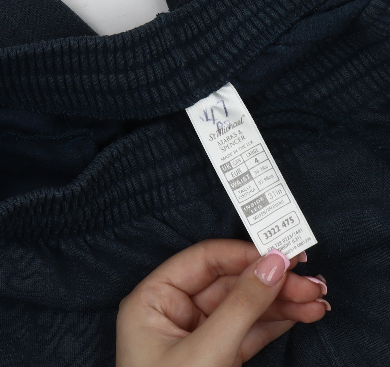 Marks and Spencer Men's Blue Jogger Trousers Size L