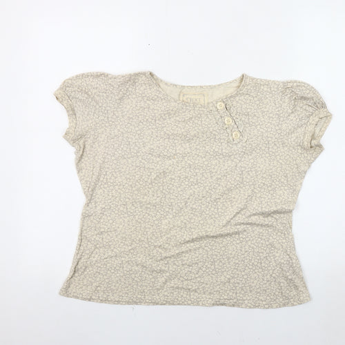 Next Women's Ivory Floral Puff Sleeve Top Size 12