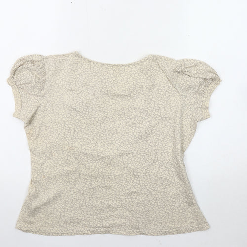 Next Women's Ivory Floral Puff Sleeve Top Size 12