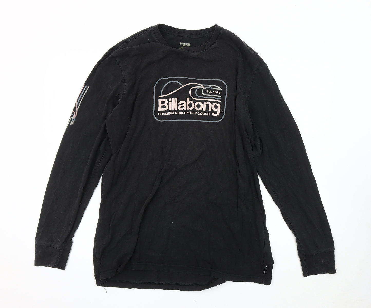 Billabong Men's Black Long Sleeve Logo T-Shirt Size L