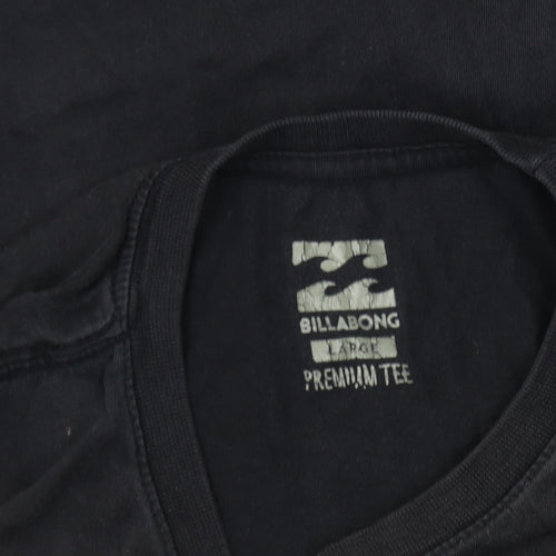 Billabong Men's Black Long Sleeve Logo T-Shirt Size L