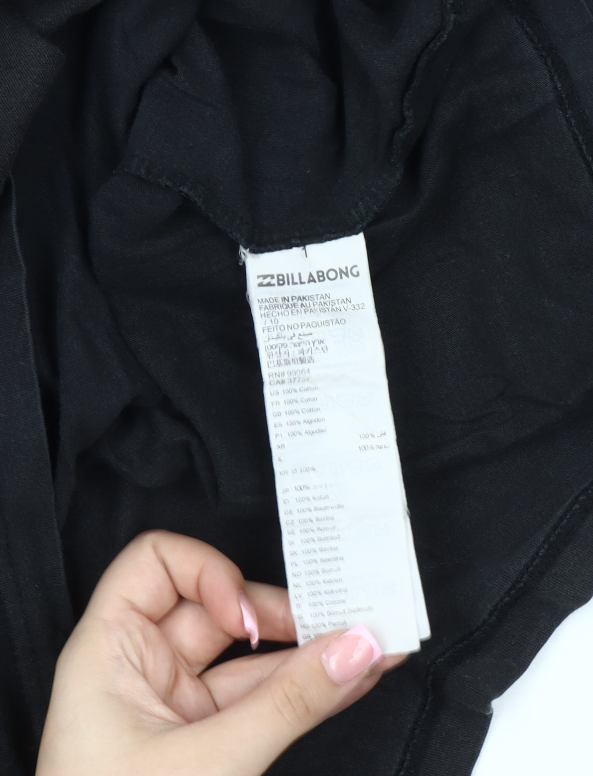 Billabong Men's Black Long Sleeve Logo T-Shirt Size L