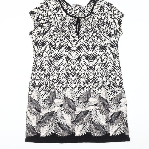 Wallis Women's Black Geometric Petite Blouse, Size L