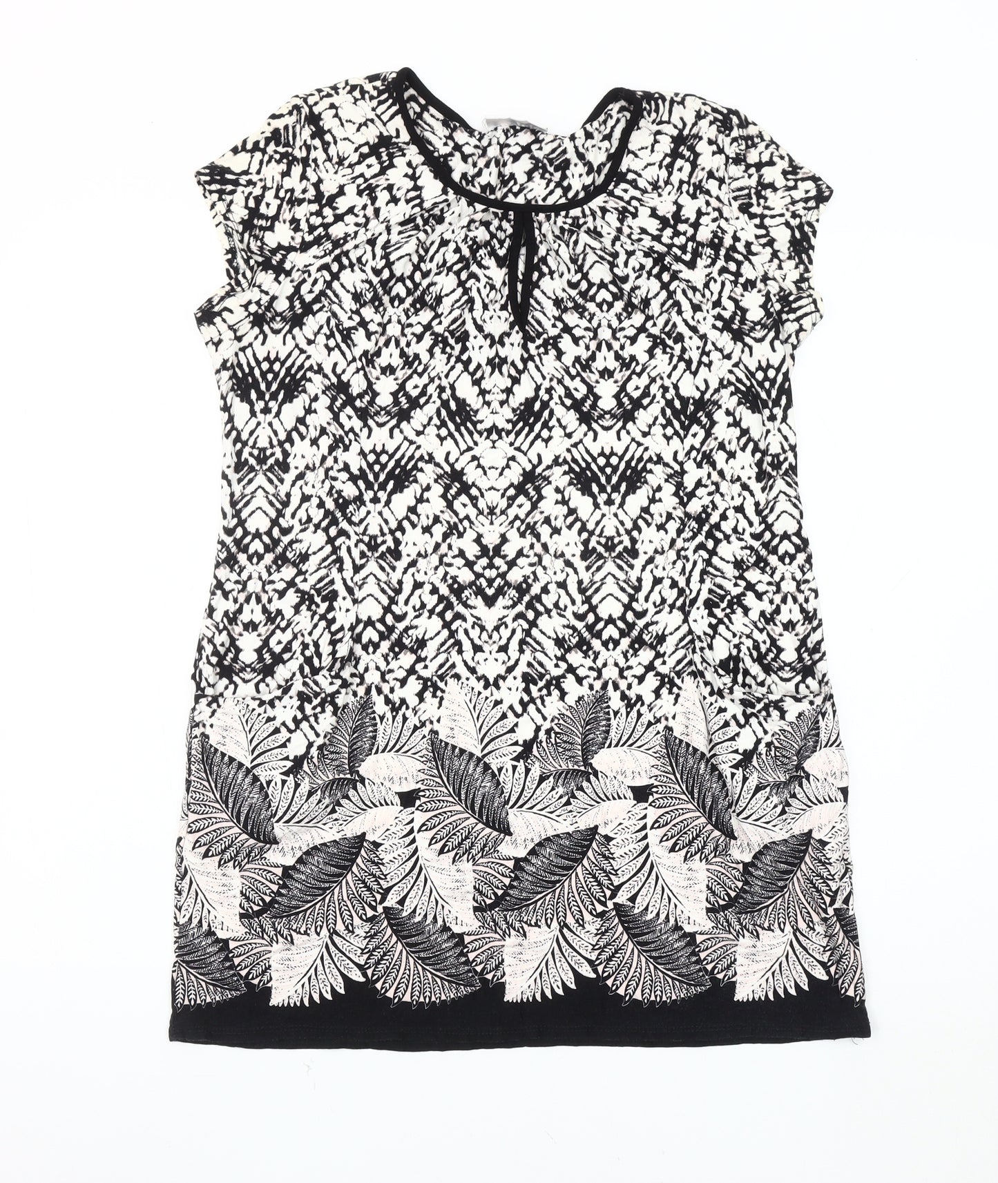 Wallis Women's Black Geometric Petite Blouse, Size L