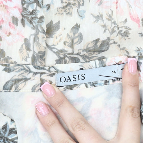 Oasis Women's Floral Blouse Multicoloured Size 14
