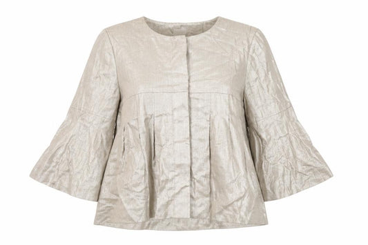 Front view of Oasis Women’s Silver Blazer, size UK 10, Lightweight
