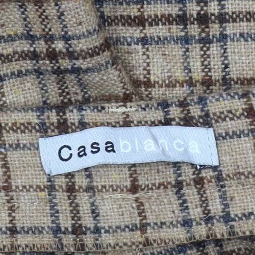 Casablanca Men's Beige Check Trousers Size 18 New