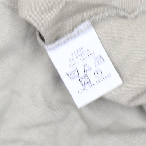 Boden Women's Beige Cotton T-Shirt Size 12 Scoop Neck