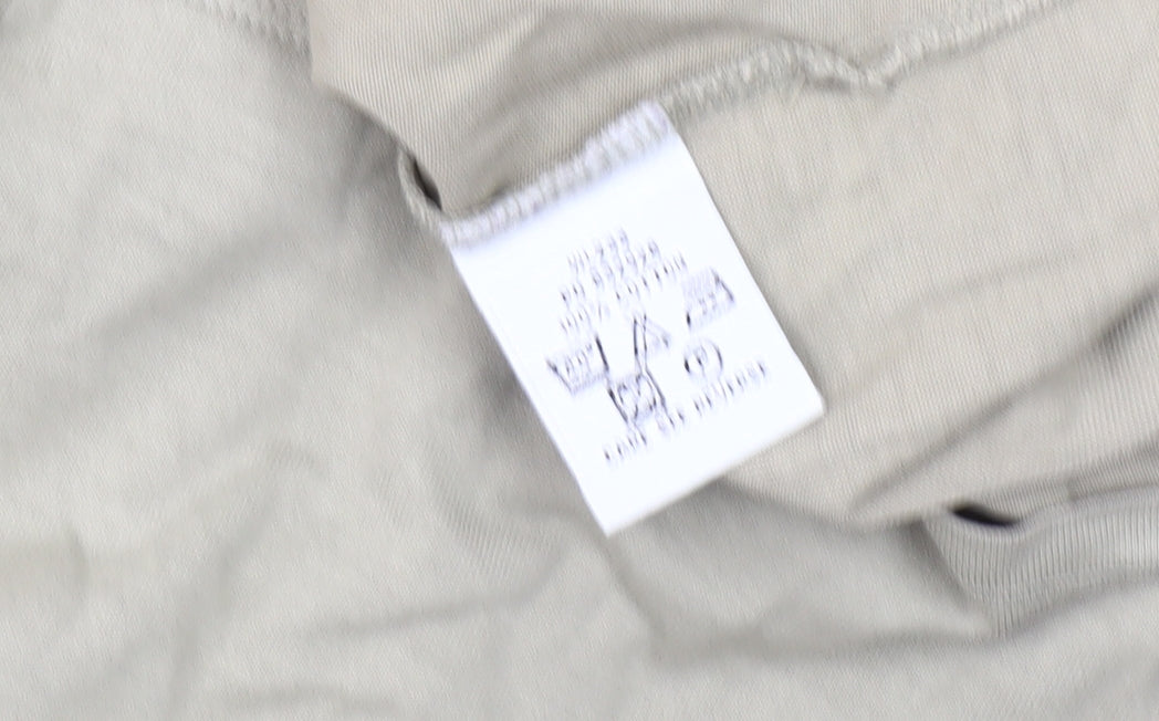 Boden Women's Beige Cotton T-Shirt Size 12 Scoop Neck