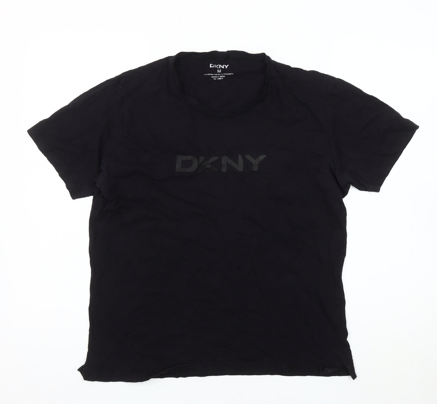 DKNY Black T-Shirt Medium Unisex Casual Cotton