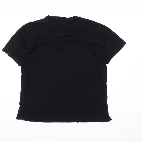 DKNY Black T-Shirt Medium Unisex Casual Cotton