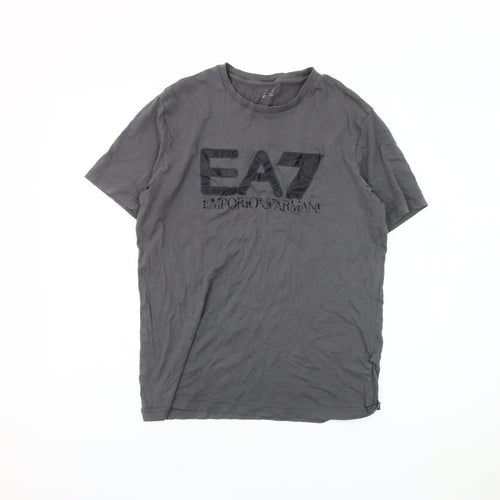 Emporio Armani Men's Grey Crew Neck T-Shirt, Size S