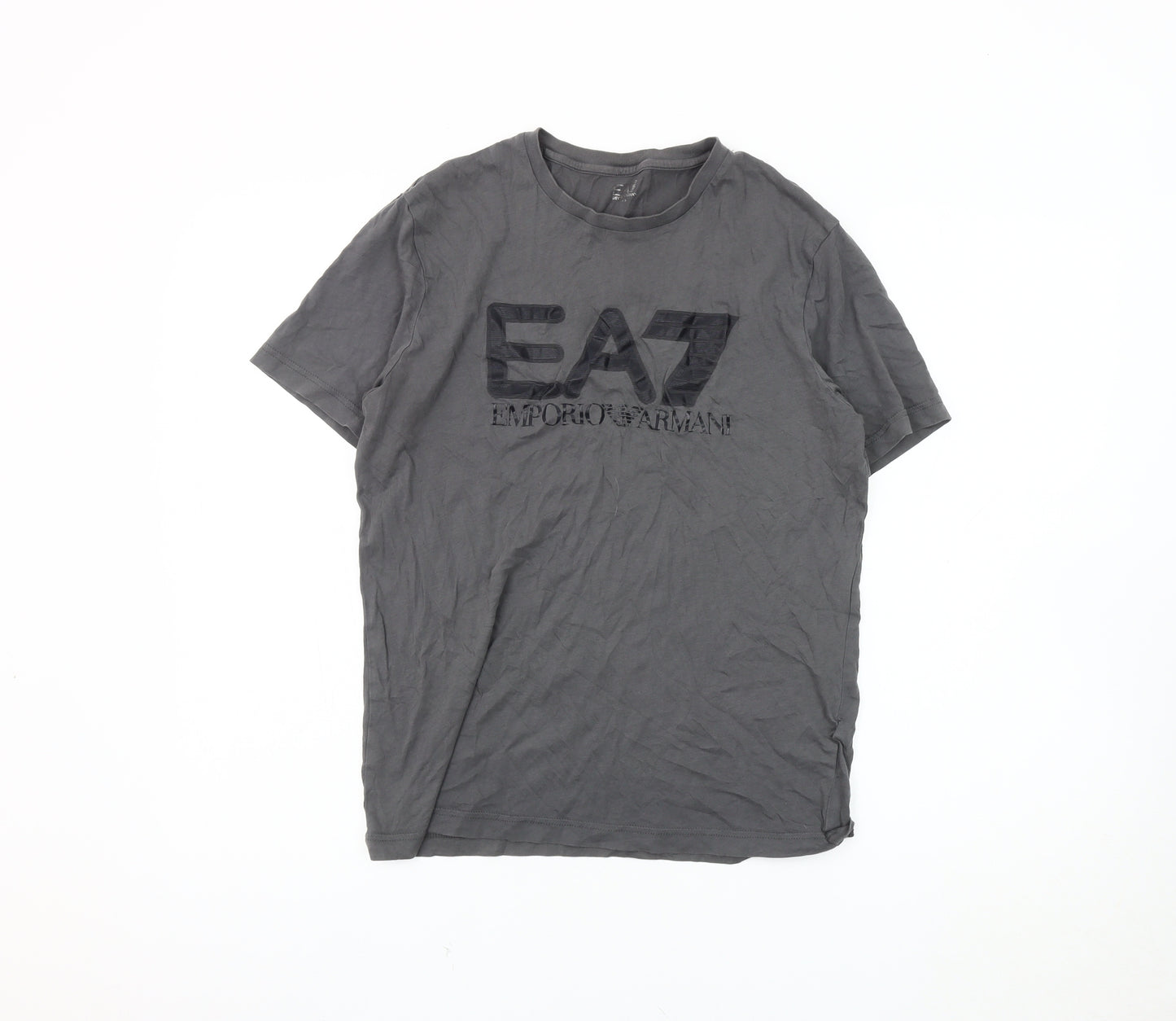 Emporio Armani Men's Grey Crew Neck T-Shirt, Size S