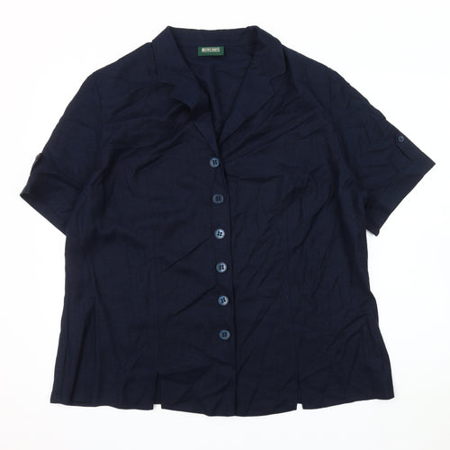 Rowland's Men's Blue Short Sleeve Button-Up Shirt