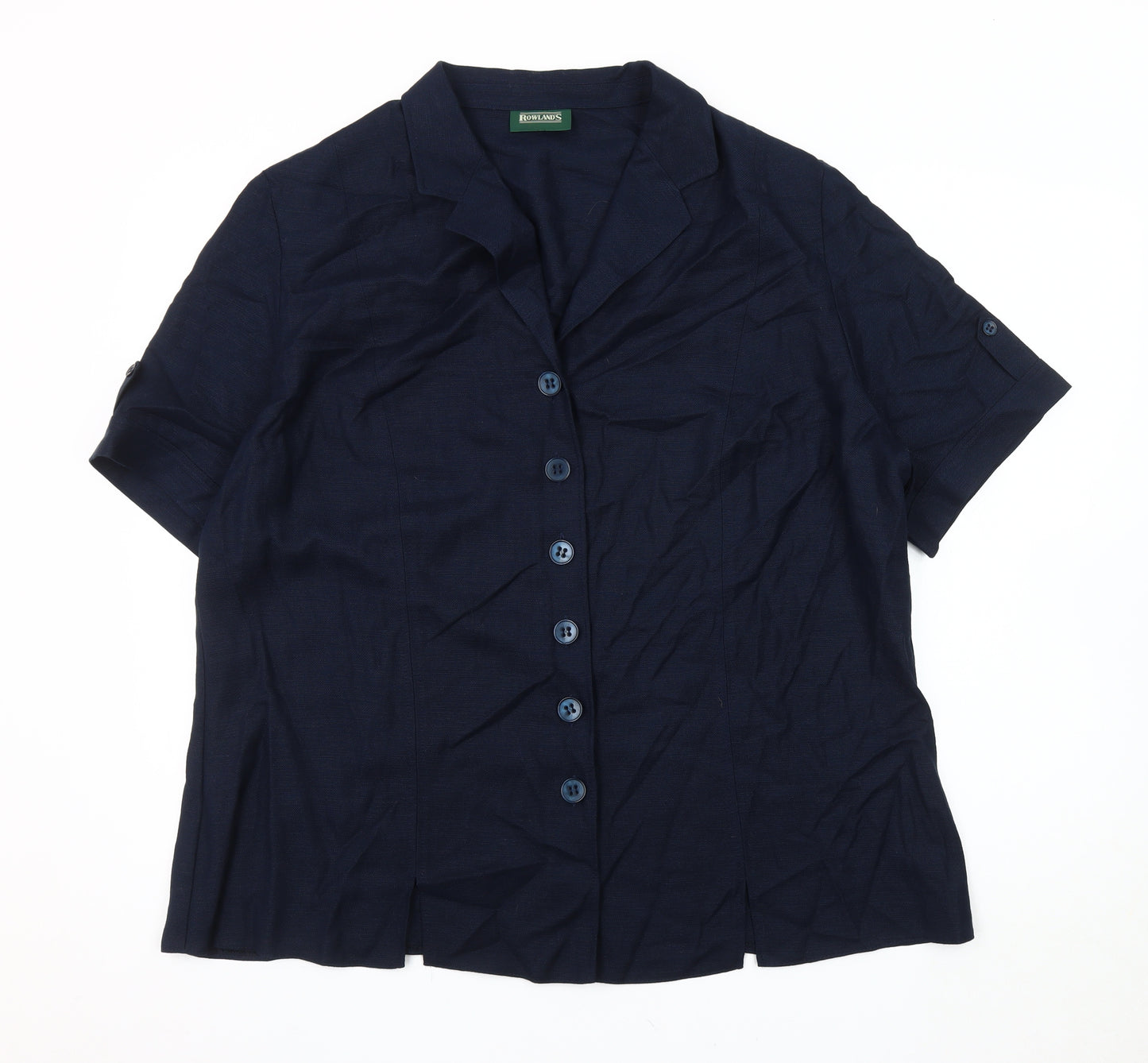 Rowland's Men's Blue Short Sleeve Button-Up Shirt