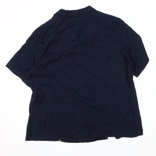 Rowland's Men's Blue Short Sleeve Button-Up Shirt