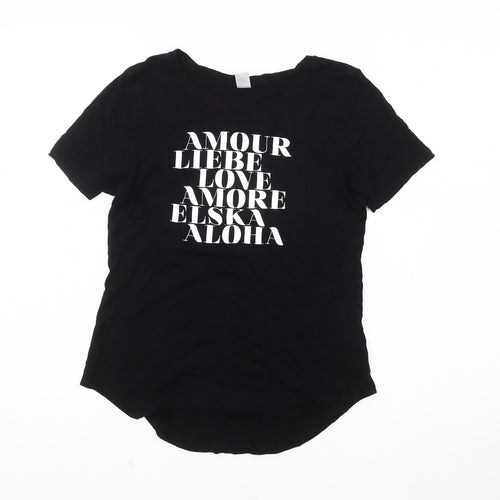 Old Navy Women's Black XS T-Shirt Casual Crew Neck