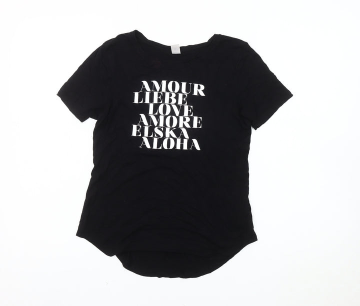 Old Navy Women's Black XS T-Shirt Casual Crew Neck