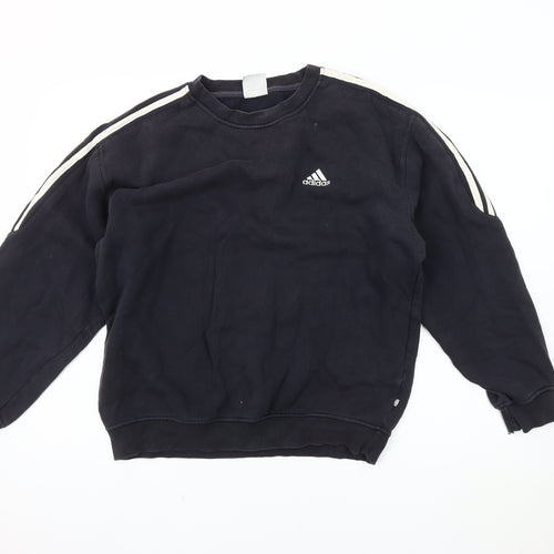 Adidas Men's Black Pullover Sweatshirt S - Logo Accent