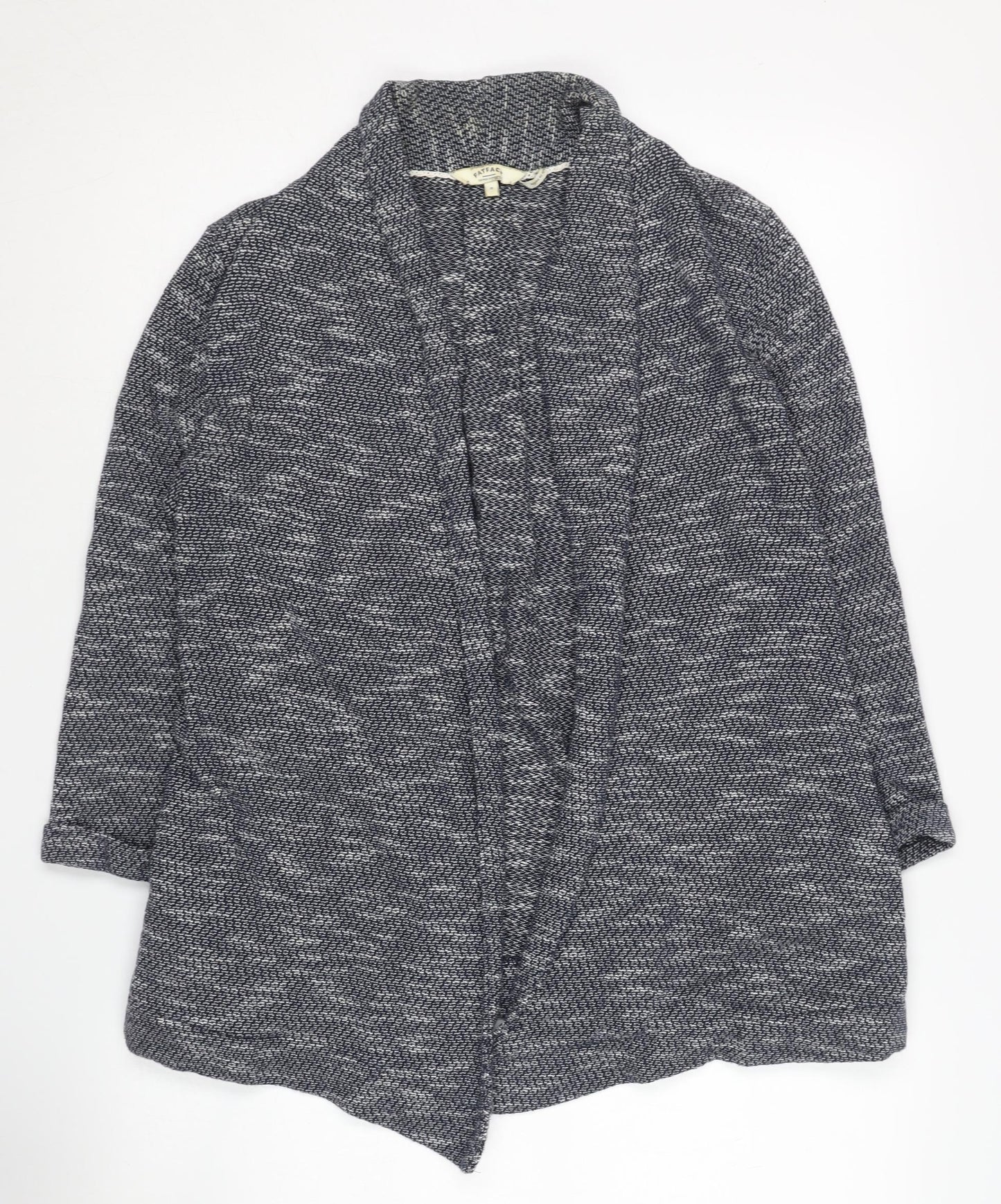 Fat Face Women's Blue Knit Open Front Cardigan Size 8