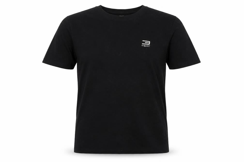 Front view of Jack & Jones Men’s Black Medium T-Shirt, Solid Jersey