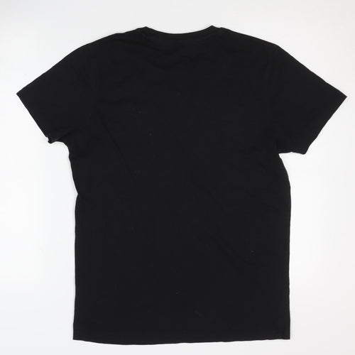 Jack & Jones Men’s Black Medium T-Shirt, Solid Jersey