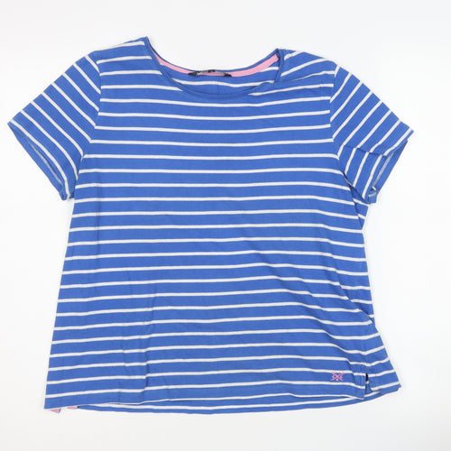 Crew Clothing Company Women's Blue Striped T-Shirt Size 14