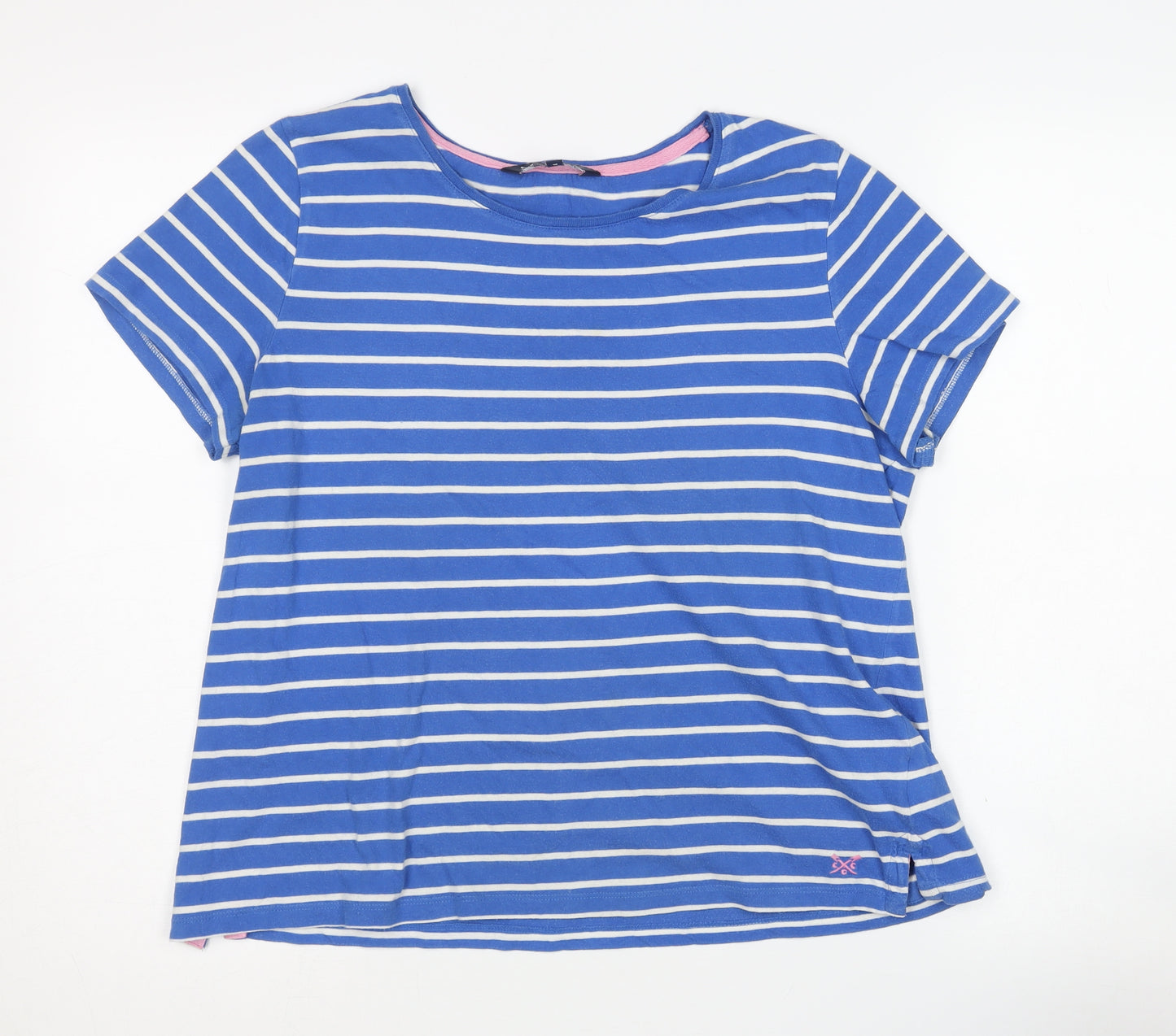 Crew Clothing Company Women's Blue Striped T-Shirt Size 14