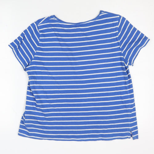 Crew Clothing Company Women's Blue Striped T-Shirt Size 14