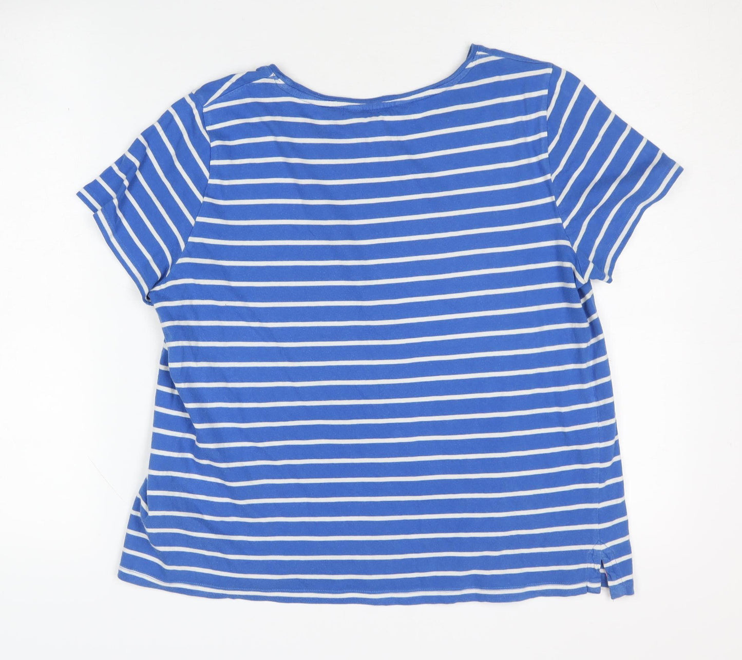 Crew Clothing Company Women's Blue Striped T-Shirt Size 14